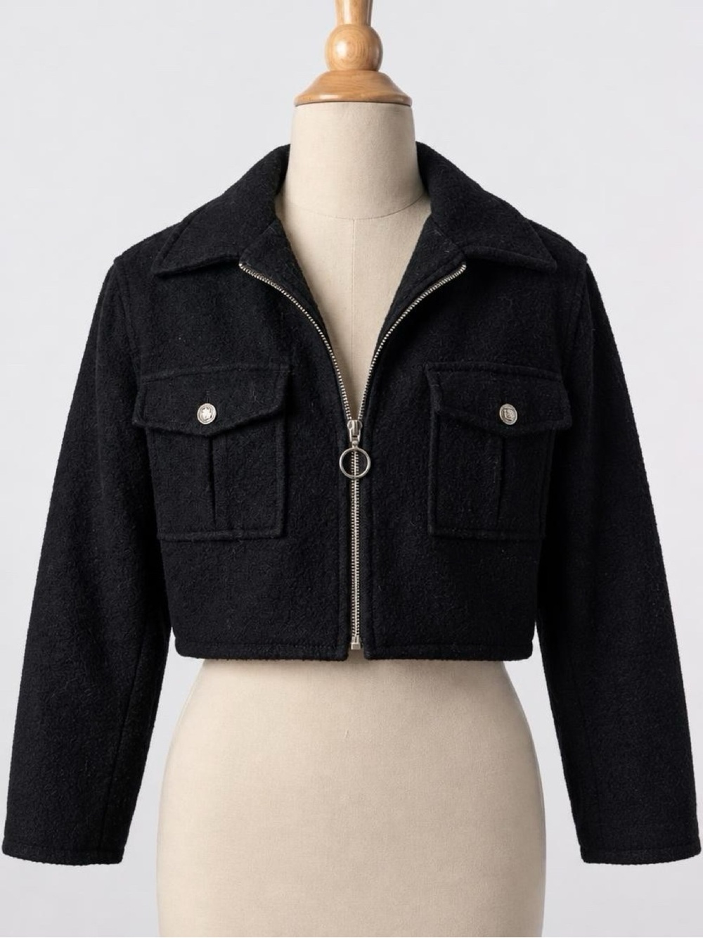Vintage ’90s Paris Sport Club Black Zip-Up Jacket – Medium